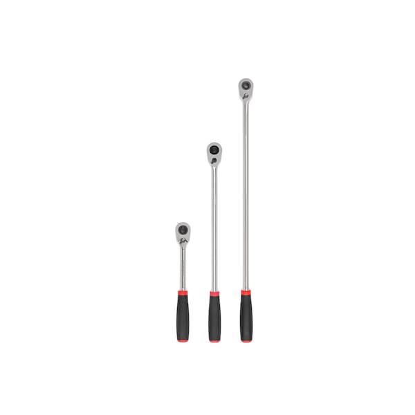 1/2 Inch Drive Quick-Release Comfort Grip Ratchet Set, 3-Piece (10-1/2, 18, 24 in.)